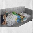 thumbnail image 6 of Abstract Soft Flannel Fleece Throw Blanket, Styled Wavy Ribbon Line and Smoked Rainbow Like Cool Graphic Artwork, Cozy Plush for Indoor and Outdoor Use, 70" x 90", Multicolor, by Ambesonne, 6 of 6