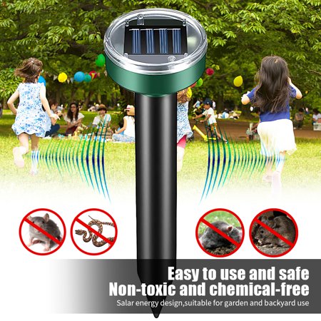Solar Powered Sound Sonic Repeller  Outdoor Waterproof Solar Mole Repellent  Ultrasonic Mouse Repellent for Get Rid of Mole  Gopher  Snakes  Vole and Other Underground Pests