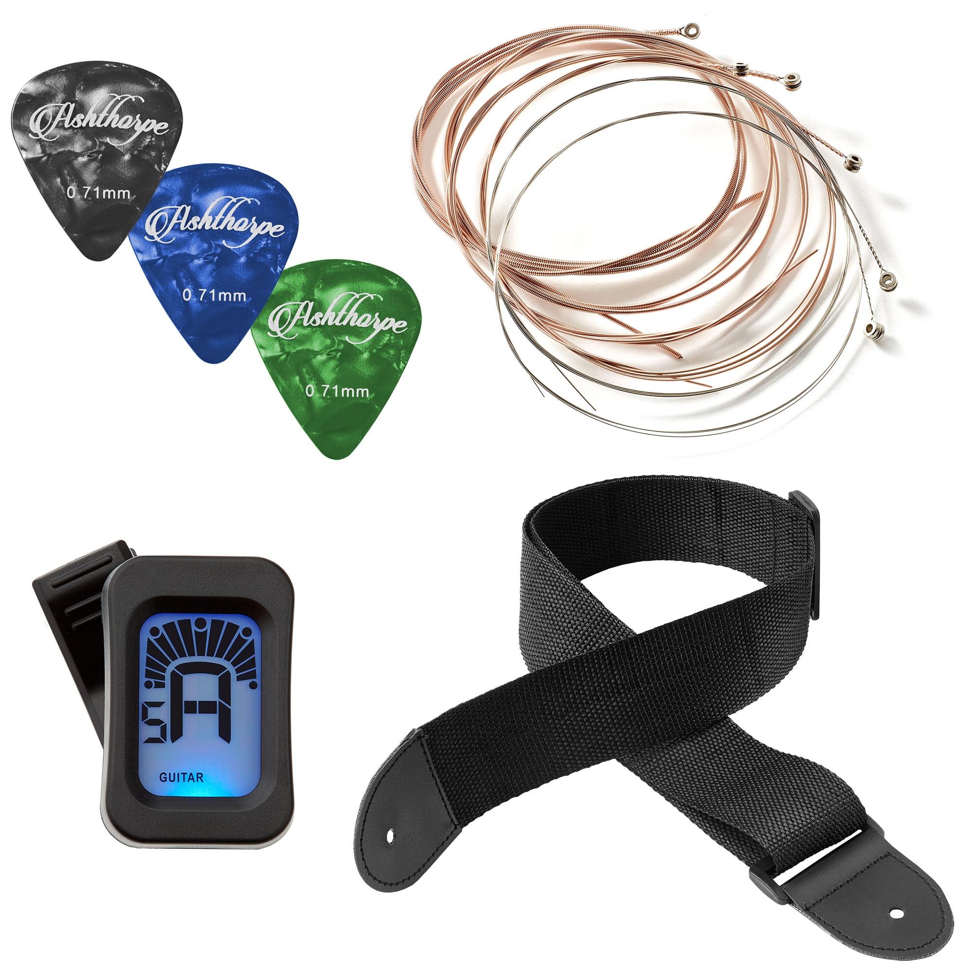 Ashthorpe 30-Inch Beginner Acoustic Guitar Starter Package, Natural