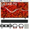 LG 50UP8000PUA 50 Inch 4K UHD Smart webOS TV (2021 Model) Bundle with LG SK1 2.0-Channel Compact Sound Bar with Bluetooth, 37-70 inch TV Wall Mount Bracket Bundle and 6-Outlet Surge Adapter
