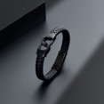 thumbnail image 3 of Mens Stainless Steel Infinity Locket Leather Braided Funeral Urns Bracelet for Cremation Ashes Holder Memorial Bracelet Jewelry, 3 of 6