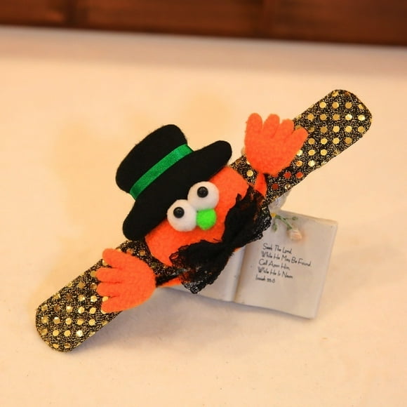 Bracelet Glow Led Halloween pour Fête, Bracelet Circulaire (Chapeau Noir Citrouille)