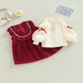 thumbnail image 3 of Girl Solid Tulle Lantern Long Sleeve Tops + Sleeveless A-Line Dress, 3 of 8