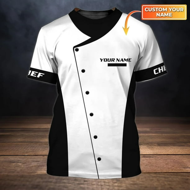 Camiseta de Chef con nombre personalizado para hombre camisa