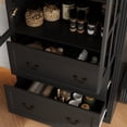 thumbnail image 3 of KULAGAGA Pantry Cabinet Kitchen Storage Cabinet with 2 Drawers & Glass Doors, Adjustable Shelves, Pantry and Kitchen Storage Black 15.7" D x 31.5”W x 78.7”H, 3 of 7