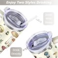 thumbnail image 5 of 40oz Colorful Botanical Mushroom Stainless Steel Flip Straw Tumbler Spill Proof Travel Cup Double Wall Vacuum Insulated Coffee Mug with Top Handle, 5 of 6
