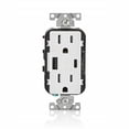 thumbnail image 1 of Enchufe y cargador USB Leviton Decora Duplex White 15A 125V, 1 of 3