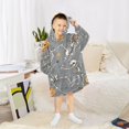 thumbnail image 6 of FORMRS Wearable Blanket Hoodie with Sleeves for Kids Cozy Flannel Sweatshirt, Gray Halloween Dancing, 6 of 7