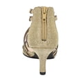 thumbnail image 2 of BELLA VITA Womens Gold Embellished Glitter Karlette Round Toe Kitten Heel Zip-Up Dress Heeled Sandal 7 M, 2 of 4