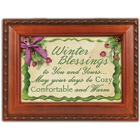 Winter Cottage - Winter Blessings Woodgrain Cottage Garden Traditional Music Box Plays Winter Wonderland