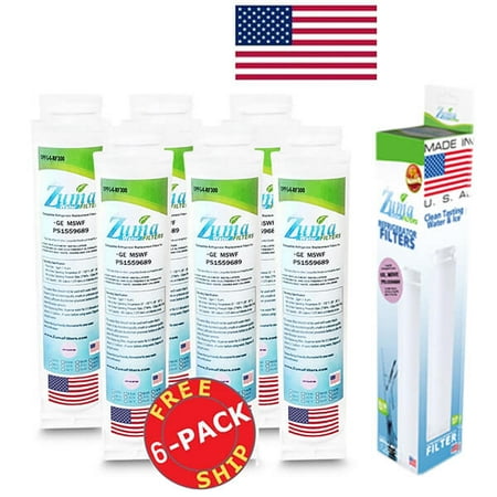 

Zuma Filters™ Brand Refrigerator Water and Ice Filter compatible with GE® WR02X12345 (6 Pack) OPFG4-RF300