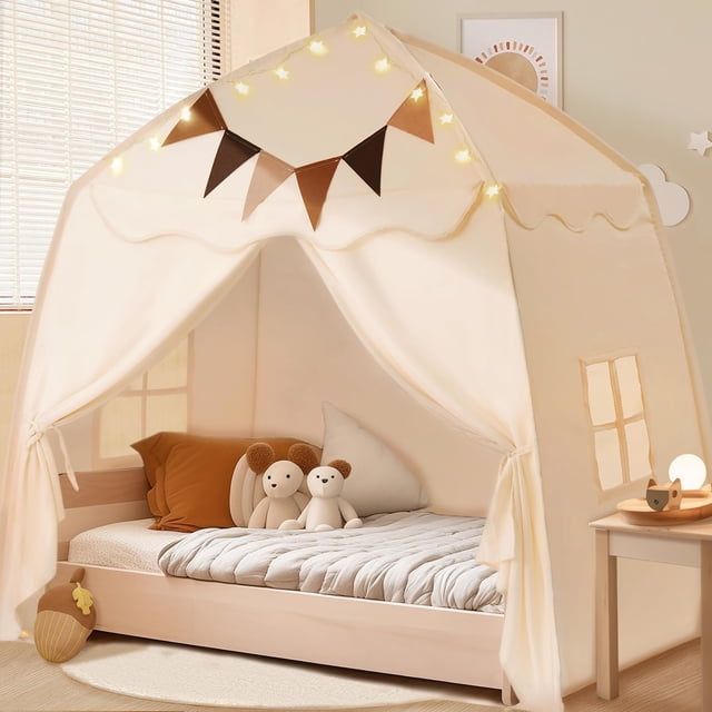 Carpa de juegos para niños Little Dove extra grande con banderas y luces