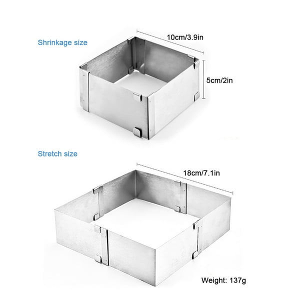 Molde de acero inoxidable para tartas, molde telescópico para mousse, herramienta para hornear en la cocina