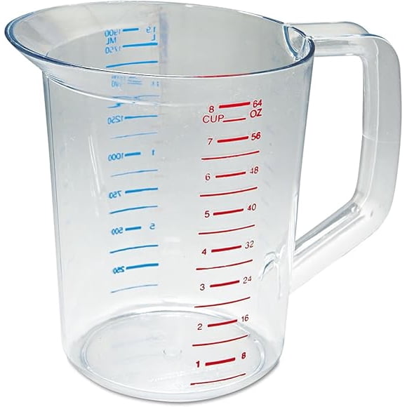 Rubbermaid Commercial Products Bouncer - Taza medidora transparente, 8 tazas/2 cuartos de galón,