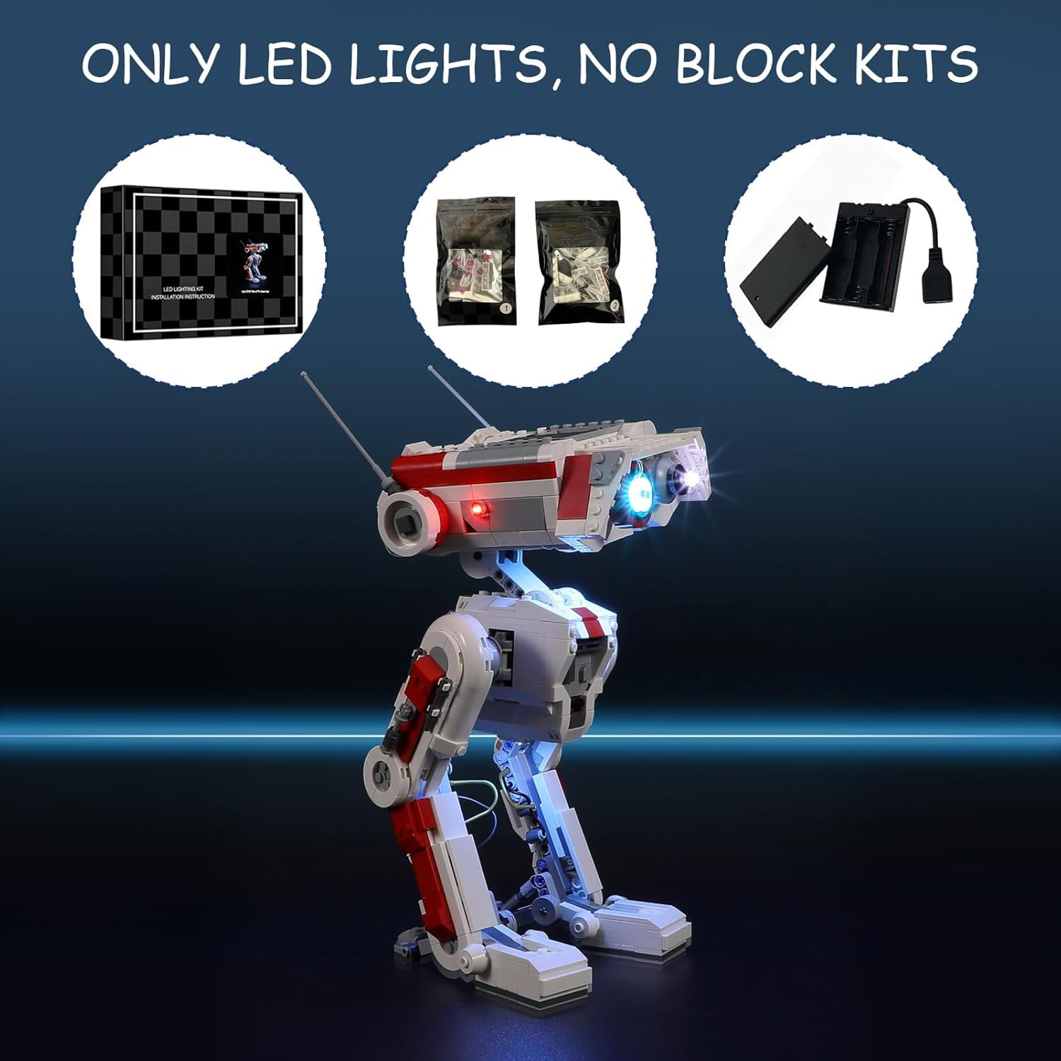 LED Light Kit for Lego Star War 75335 BD-1 Set, Compatible with Lego 75335 Building Blocks Model(Not Include Blocks Set)