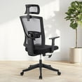 thumbnail image 2 of High Back Ergonomic Office Chair - Adjustable Lumbar Support & Headrest, Swivel Task Chair with -Up Armrests, Height-Adjustable Rocking Mesh Computer Desk Chair, for Home/Office, 2 of 9