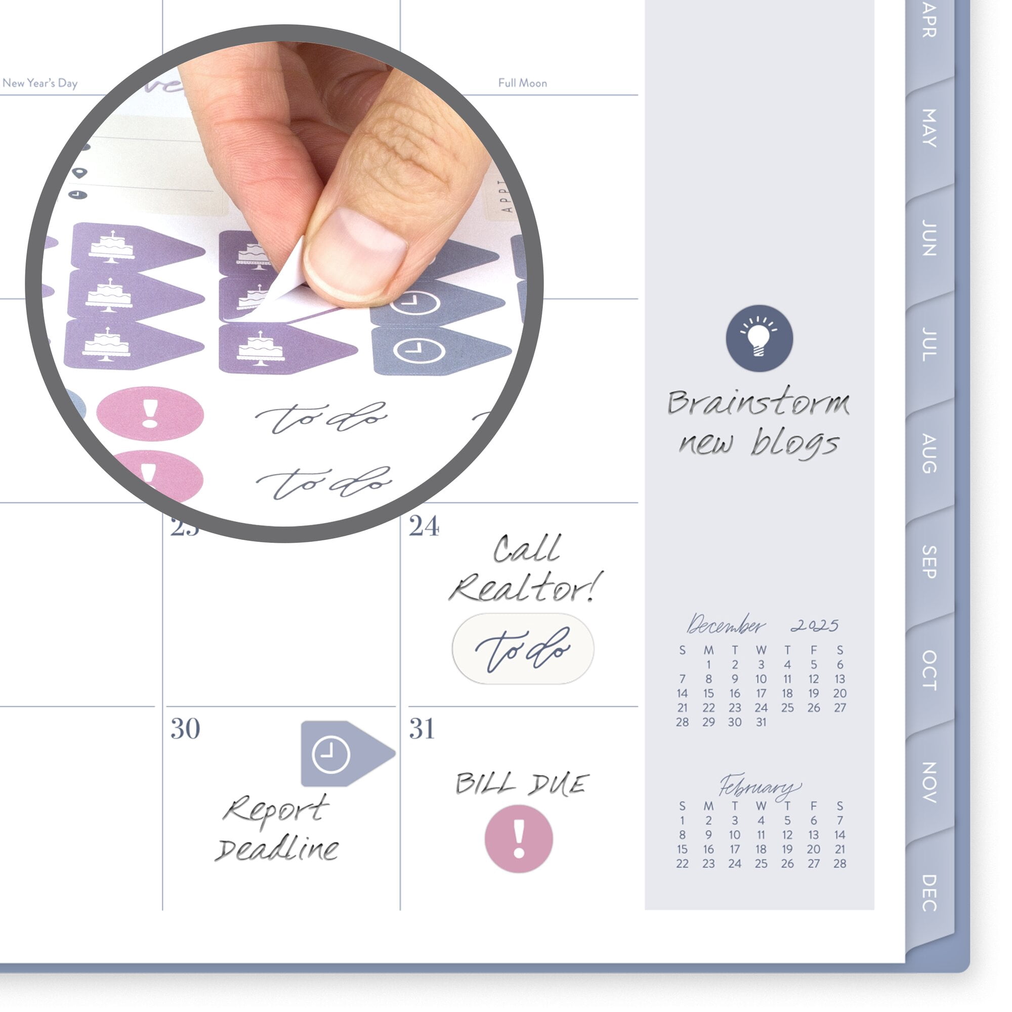 Leah Bisch for Cambridge 2026 Weekly Monthly Planner Calista Floral Large 8 12 x