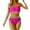 Hot Pink, variant on Swimwears Tankinis Set, High Waisted Bandeau Bikini Set Women Strapless Two Piece Swimsuits Ribbed Longline Full Coverage Bathing Suits Swimwear Black M