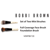 Set of two Bobbi Brown Mini travel size full coverage face foundation Brushes