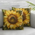 thumbnail image 3 of Qinduosi Sunflower Pillow Covers Set of  Summer Throw Pillow Covers Yellow Flower Pillow Covers Cushion Covers Square Linen Pillow Cases for Couch Sofa Patio Outdoor Home Decorations Inch), 3 of 5