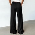 thumbnail image 4 of Womens Wide Leg Palazzo Pants Satin Silk Casual Loose Elastic Waist Drawstring Lounge Pants Lightweight Comfy Pajama Bottoms Black, 4 of 8