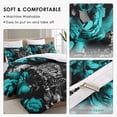 thumbnail image 5 of Yibo Red Rose Flower Valentine Love Duvet Cover - Premium Polyester Duvet Cover with Zipper Closure, 3 Piece Set, Includes 1 Duvet Cover and 2 Pillow Cases, No Comforter, 5 of 6