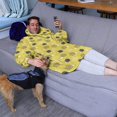 thumbnail image 3 of Yellow Cute Hedgehog Wearable Oversized Blanket,Wearable Blanket Hoodie for Adults,Cozy Hooded Blankets with Super Pockets,Super Warm Fuzzy Pullover for Women & Men, 3 of 6
