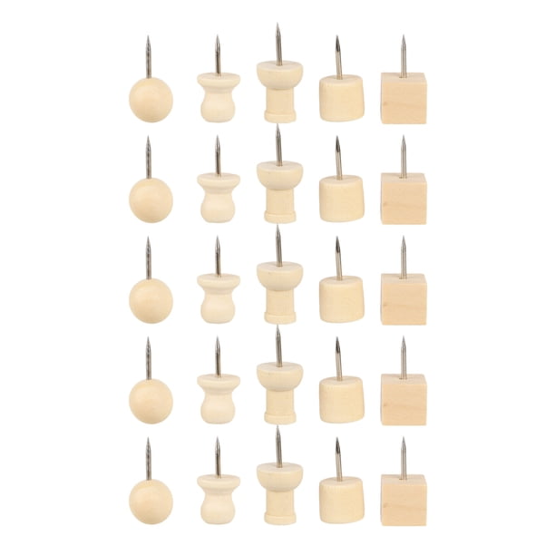 Pin de Empuje de Madera, Pasadores de Tablero de Corcho de 30 piezas para mapa para una foto para corcho