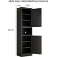 thumbnail image 2 of 67"H Metal Tall Narrow Bathroom Storage Cabinet, Freestanding Floor Cabinet with 2 Doors and Adjustable Shelves, Pantry storage Cabinet for Bathroom, Living Room, Entryway and Kitchen (Black), 2 of 6
