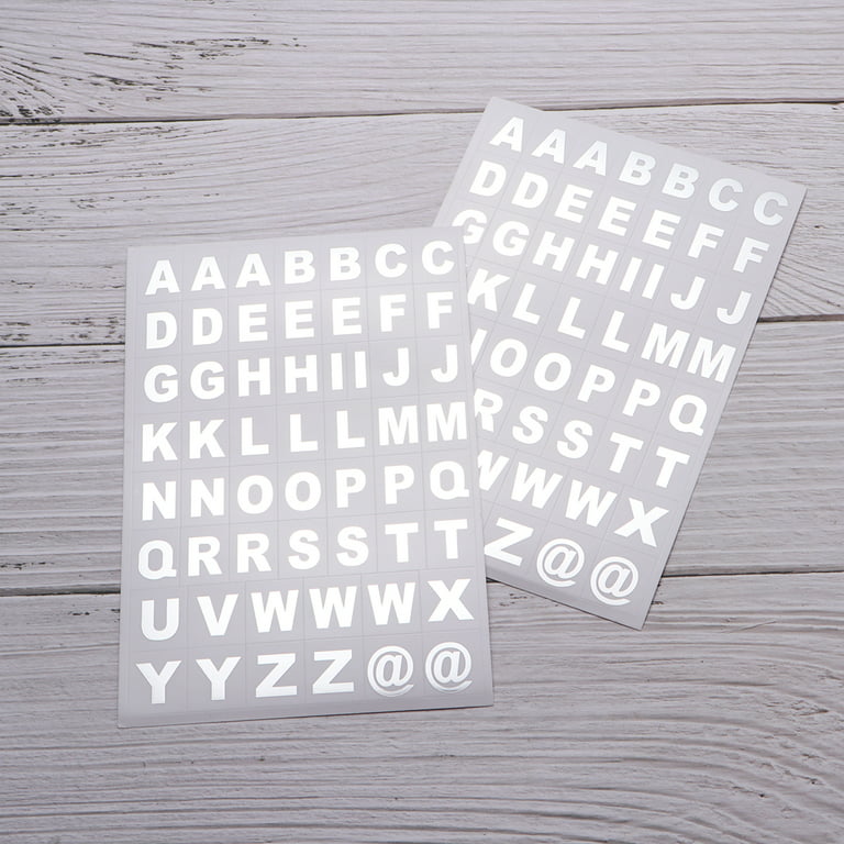 25 Sheets of Hot Stamping Alphabet Stickers Self-Adhesive English Letter Decals Tranparent Stickers for Notebook Scrapbook (Silver), Size: 12*18cm