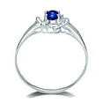 thumbnail image 2 of Solitaire 8x6mm Oval Cut Affordable 1.50 Carat Blue Sapphire And Moissanite Diamond Engagement Ring In 10k White Gold, 2 of 5