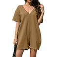 thumbnail image 5 of Fantaslook Rompers for Women Casual Summer Jumpsuits Short Sleeve Loose Overalls Shorts Rompers with Pockets Outfits, 5 of 10