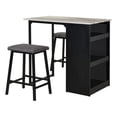 thumbnail image 1 of 3 Piece Counter Height Faux Marble Dinette Set with Black Iron Metal Frame, 1 of 2