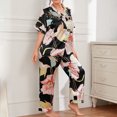 thumbnail image 4 of Tnhcen 2025 Women's Plus Size Satin Summer Cooling Pajama Set 2 Piece V Neck Sleepwear Loungewear Set XL-5XL, 4 of 8