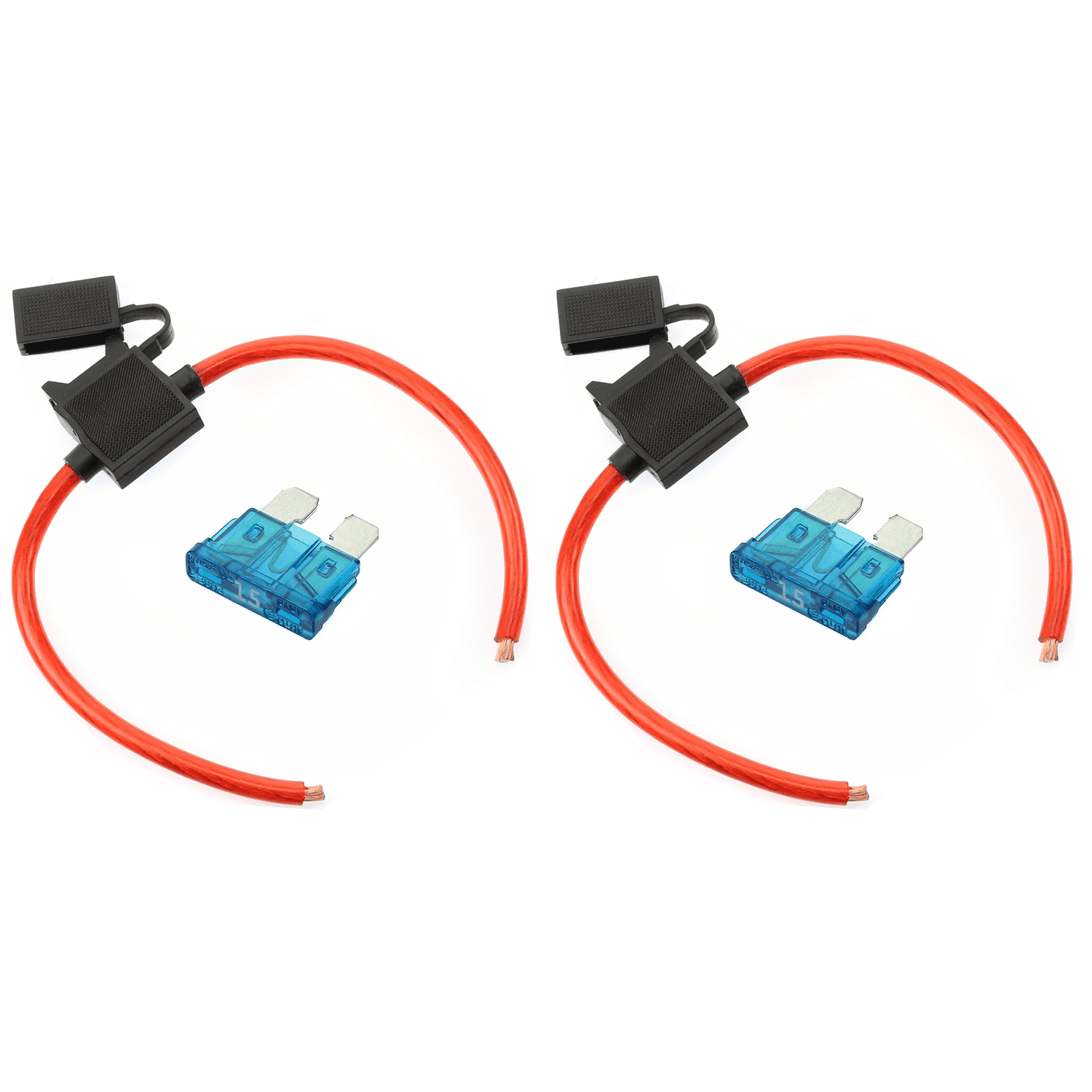 2Pack 10Gauge Inline ATC Fuse Holder+5AMP Fuse With Cover New Car Truck Install 