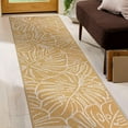 thumbnail image 6 of World Rug Gallery Contemporary Tropical Leaves Weather Resistant Reversible Indoor/Outdoor Area Rug - Yellow 2'x7', 6 of 8