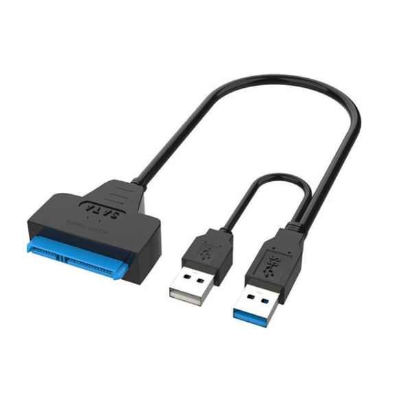 Tianle USB to SATA Cable,USB 3.0 to SATA 22 Pin 2.5 Inch Hard Drive Adapter, USB External Converter Cable for 2.5" SSD/HDD Hard Drive Disks With Power Port (Dual USB)