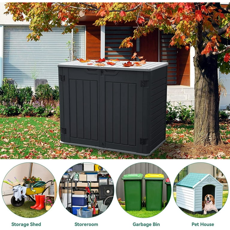 DWVO Plastic Yard Backyard Storage Shed, Weather Resistant