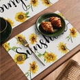 thumbnail image 3 of Farmhouse Sunflower Placemats Set of 4, Hello Sunshine Place Mats, Rustic Bee Dining Table Mats, Washable Placemats for Kitchen Dining Room Home Decor 18'' × 12'', 3 of 7