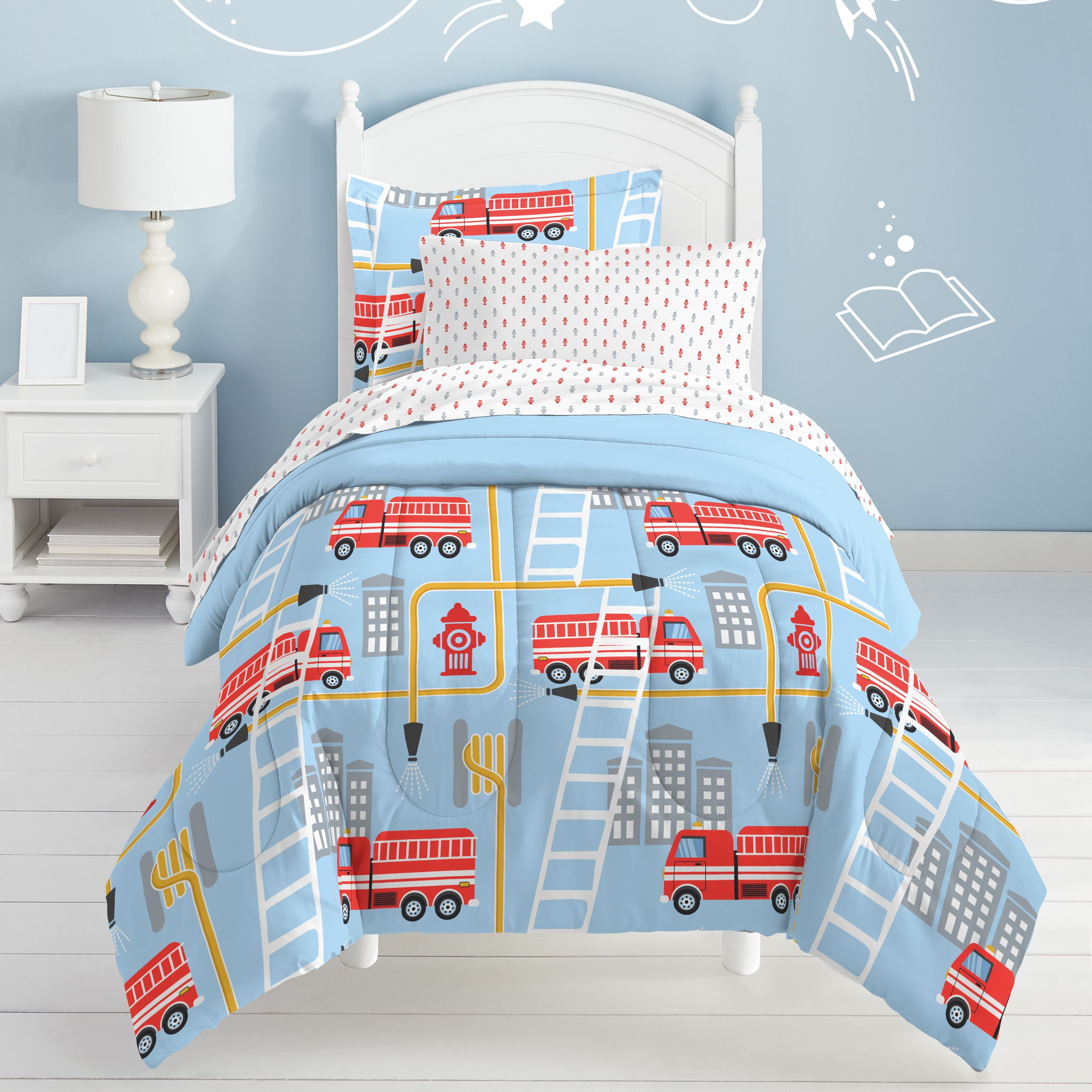 Fire truck twin bed set hot sale