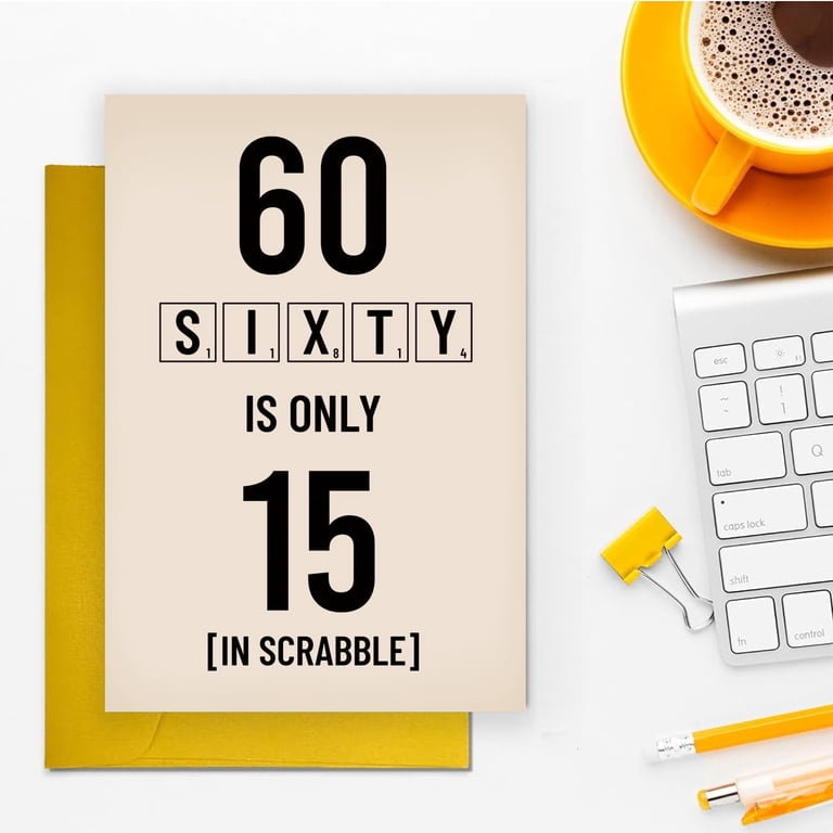 Funny 60th Birthday Card - Jumbo Vintage Style Poster Card For Him Or Her, 10.6x7.9 Inches