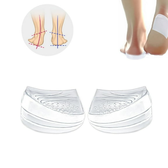 QZS Reusable Heel Lift Insoles,Durable 3 Layers Adjustable Supination Insoles,Clear Portable Gel Adjustable Heel for Flats and Boots(S)