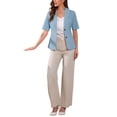 thumbnail image 2 of Conjunto de 2 piezas para mujer INSPIRE CHIC, chaqueta con solapa y vestido en capas, tamaño M, azul claro, 2 of 6