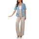 thumbnail image 2 of INSPIRAR CHIC Conjunto de Traje de 2 Piezas para Mujeres Blazer con Solapa Muesca Vestido en Capas Talla XS Azul Claro, 2 of 6