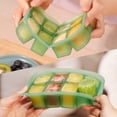 thumbnail image 3 of Bandeja de silicona para congelar comida para bebé Haakaa con tapa color verde arveja, 3 of 9