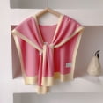 thumbnail image 2 of Gpaecead Women's All-Season Stripe Knit Wrap - Versatile Knit Blend Fashion Shoulder Cape Pink, 2 of 4