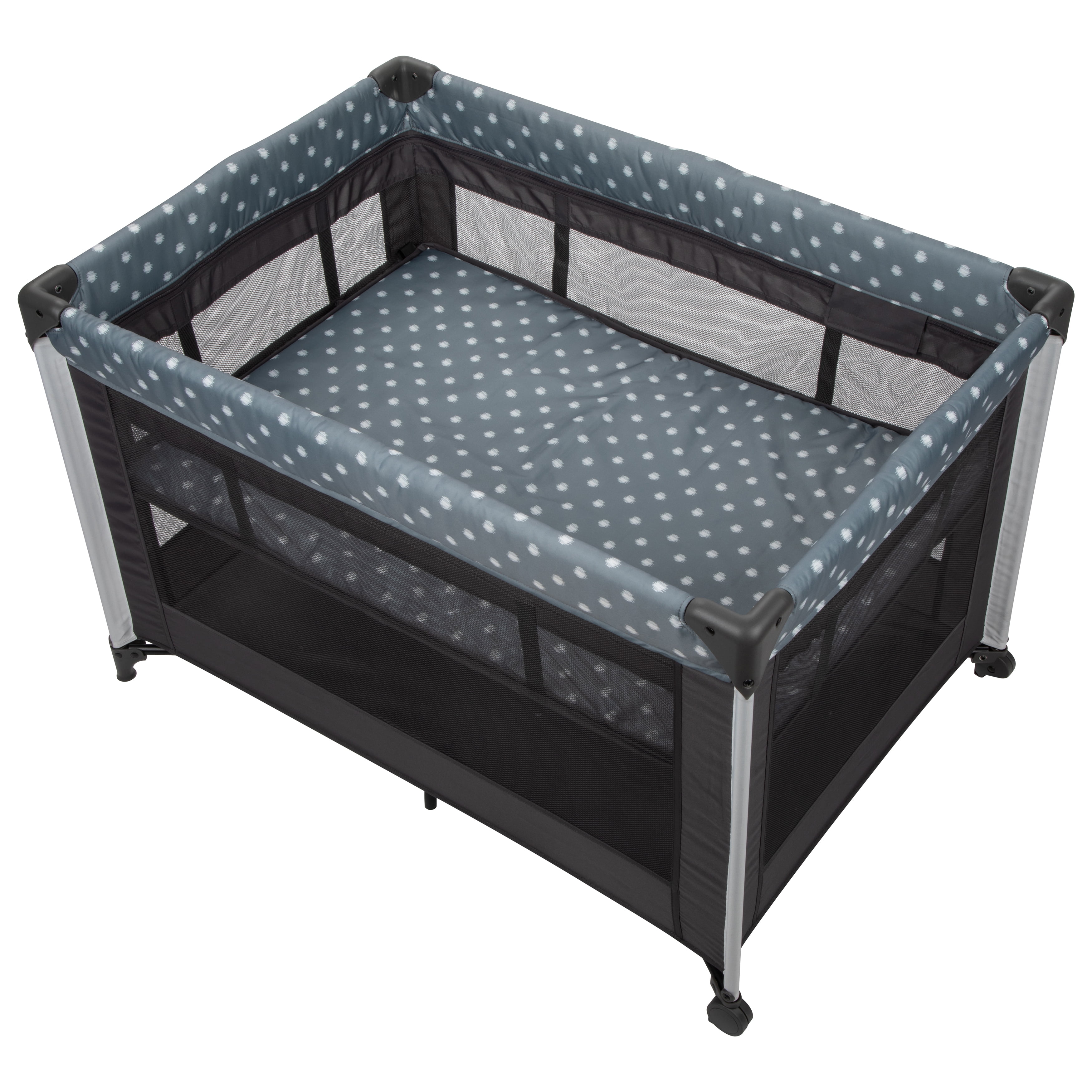 Babideal Dottie Baby Playard with Bassinet, Grey Dot, Infant