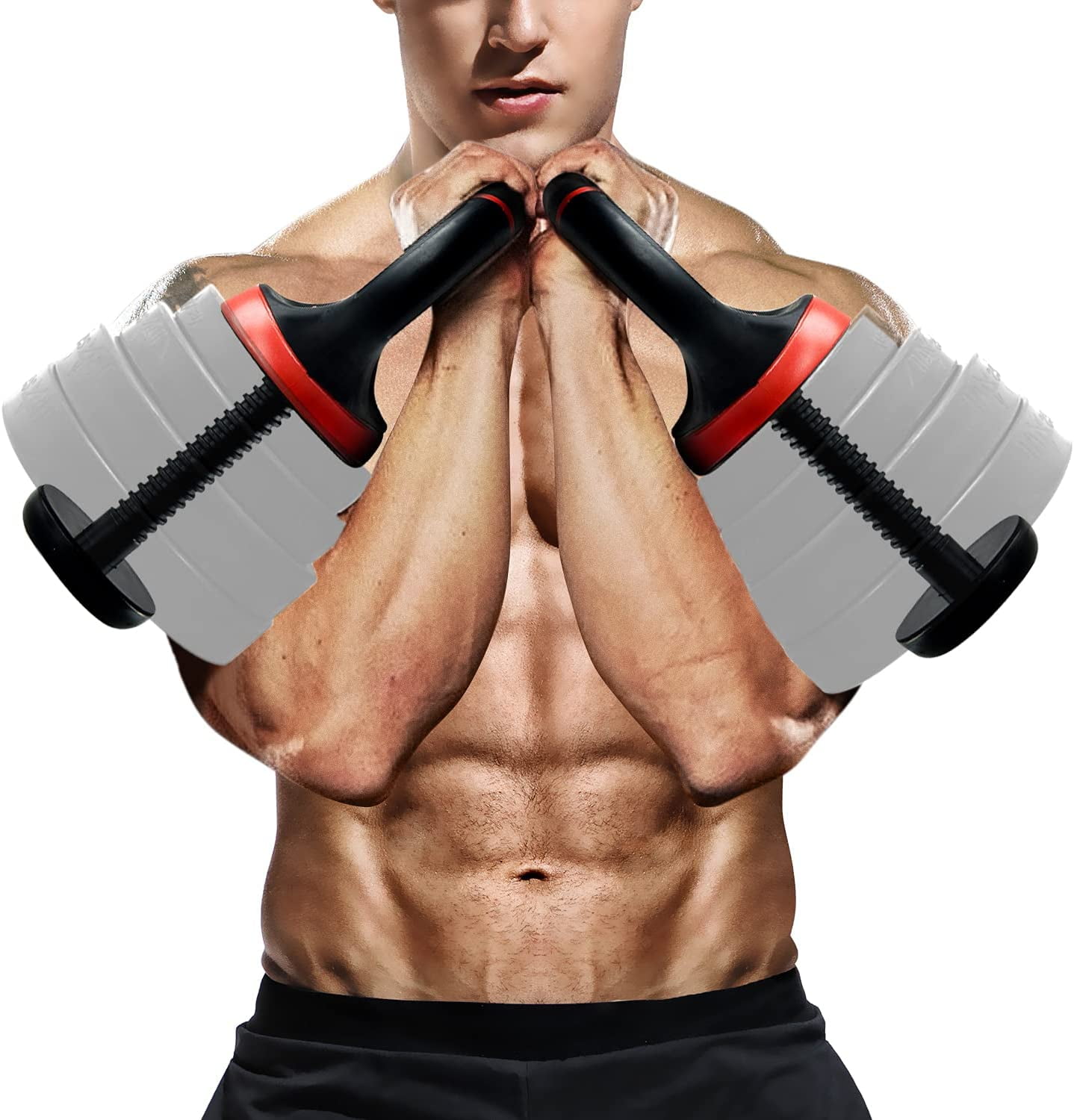 Yes4All Adjustable Kettlebell Handle, Red Color, Pair