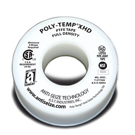 Anti-Seize 46335A Thread Sealant Tape POLY-TEMP® GAS  XHD , Extra HD 1 2 In X 43 Ft Yellow