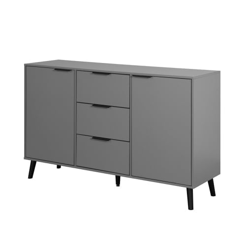 Sideboard Buffet Cabinet with Storage, Wood Coffee Bar Cabinet, 47.2" Kitchen Cabinet with 3 Drawers & 2 Doors, Kitchen Buffet Cabinet Cupboard (Gray)